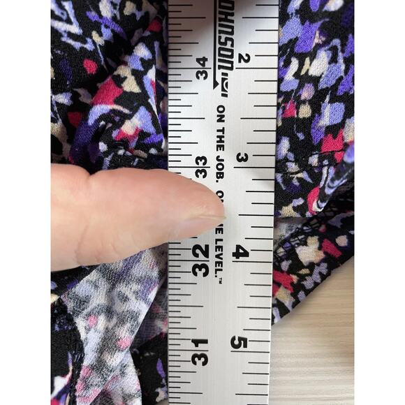 Simply Styled by Sears Romper Womens Small Black Multicolor V-Neck Pockets Wrap - Picture 6 of 11